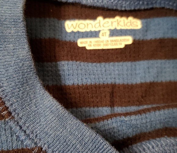 Toddler Boys Long Sleeve Graphic Striped Thermal - Picture 3 of 3